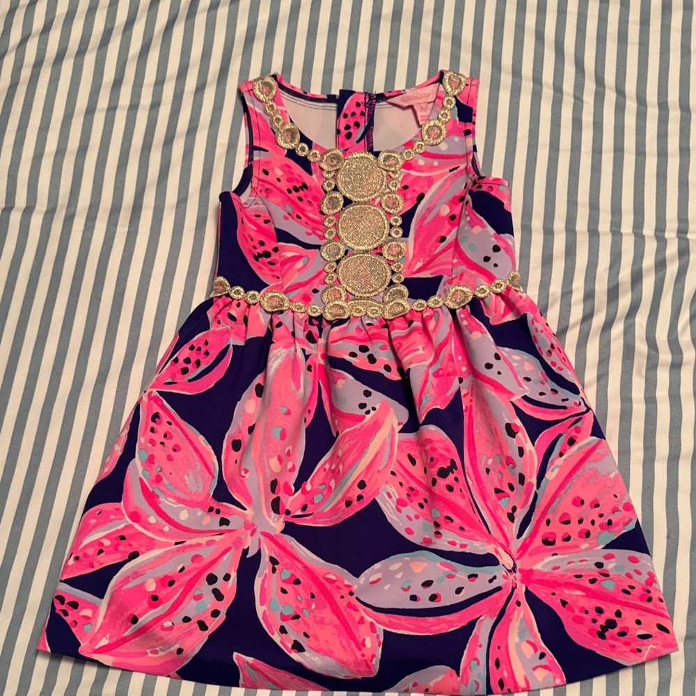 Lilly Pulitzer Dress Pink and Navy Floral Dress